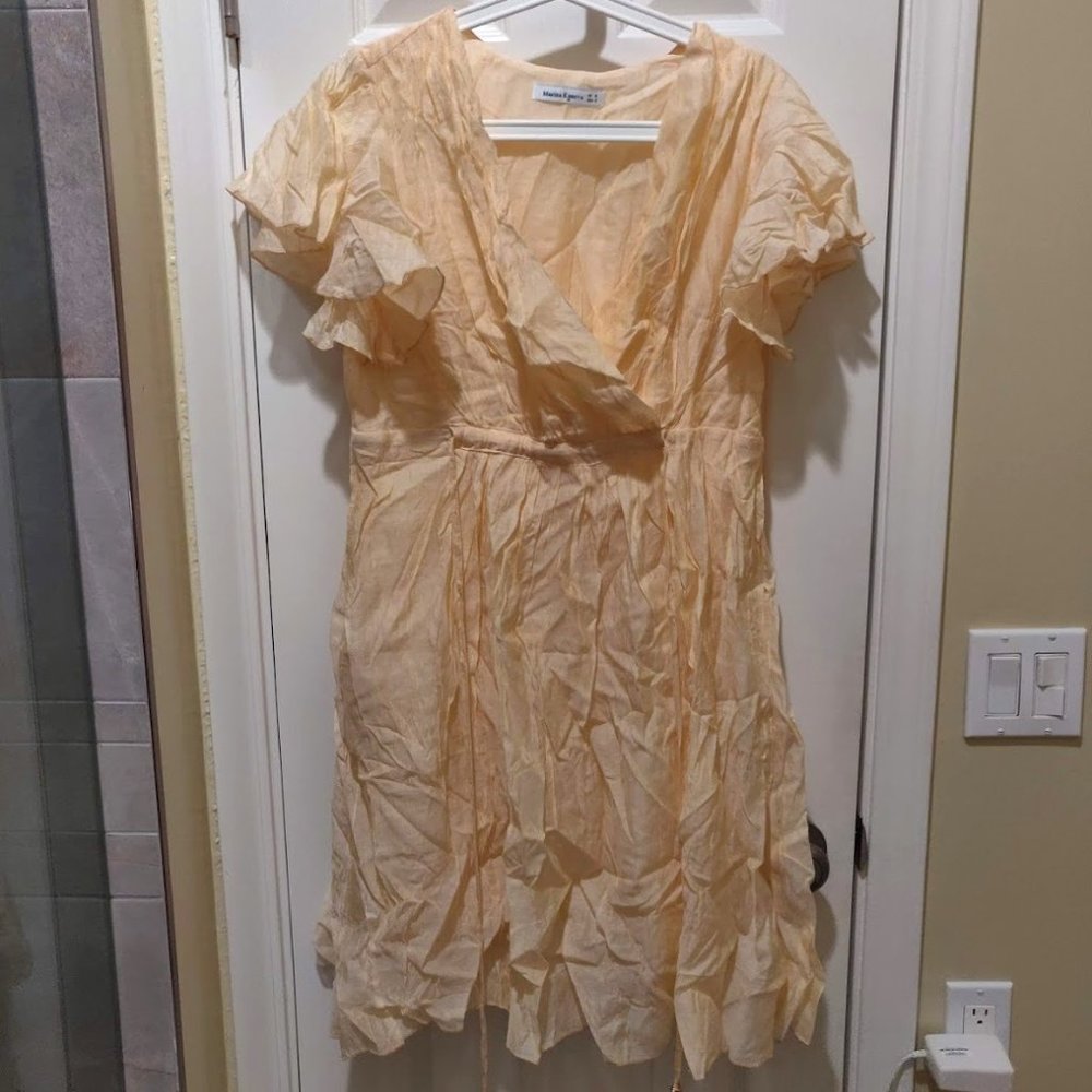 Marina Kaneva Peach Sheer Summer Dress, Size 4